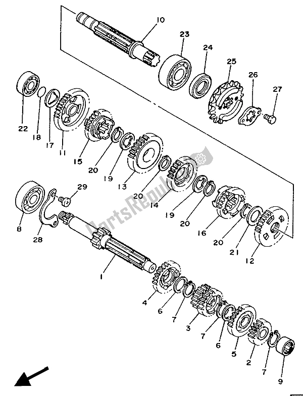 Todas as partes de Transmissão do Yamaha TZR 125 1990