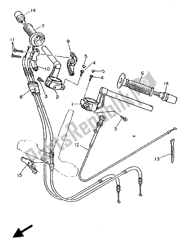 Todas las partes para Manija De Dirección Y Cable de Yamaha FJ 1200 1992