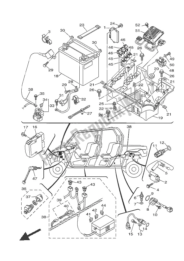 Wszystkie części do Elektryczny 1 Yamaha YXC 700E 2016