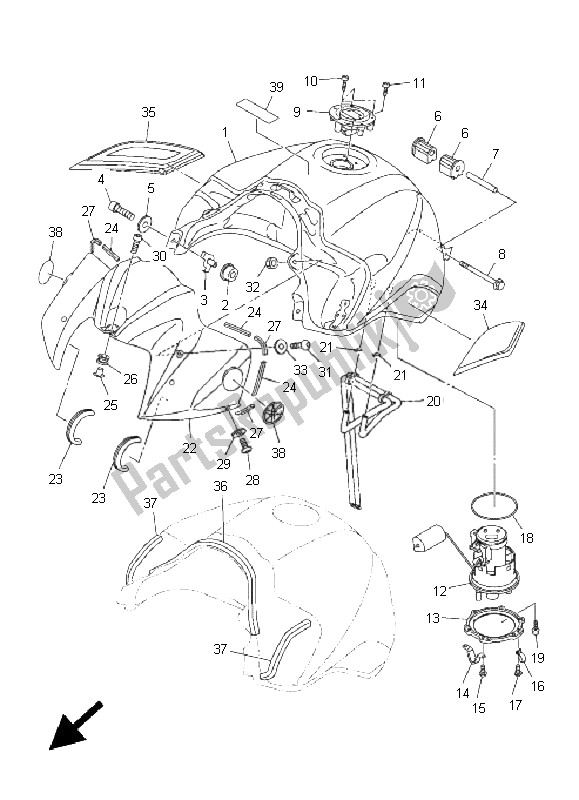 Tutte le parti per il Serbatoio Di Carburante del Yamaha FZ1 N Fazer 1000 2011