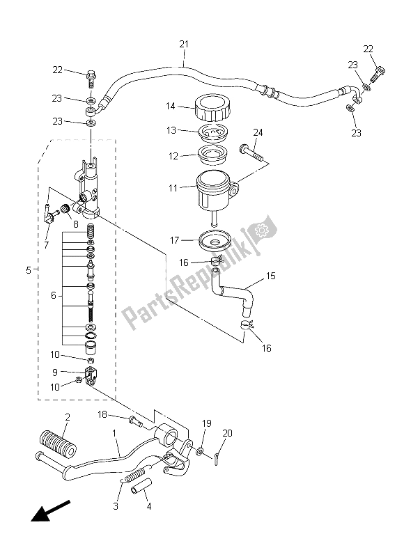 Tutte le parti per il Pompa Freno Posteriore del Yamaha FZ8 S 800 2015