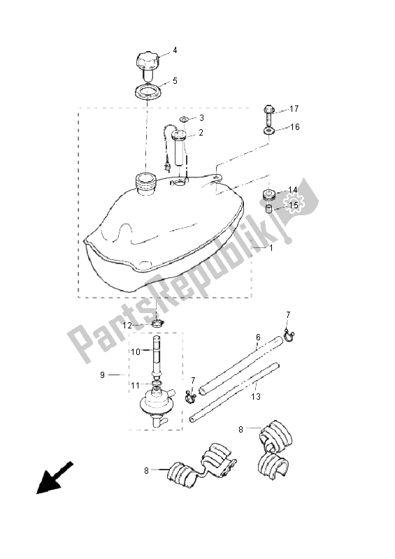 Toutes les pièces pour le Réservoir D'essence du Yamaha EW 50 Slider 2005