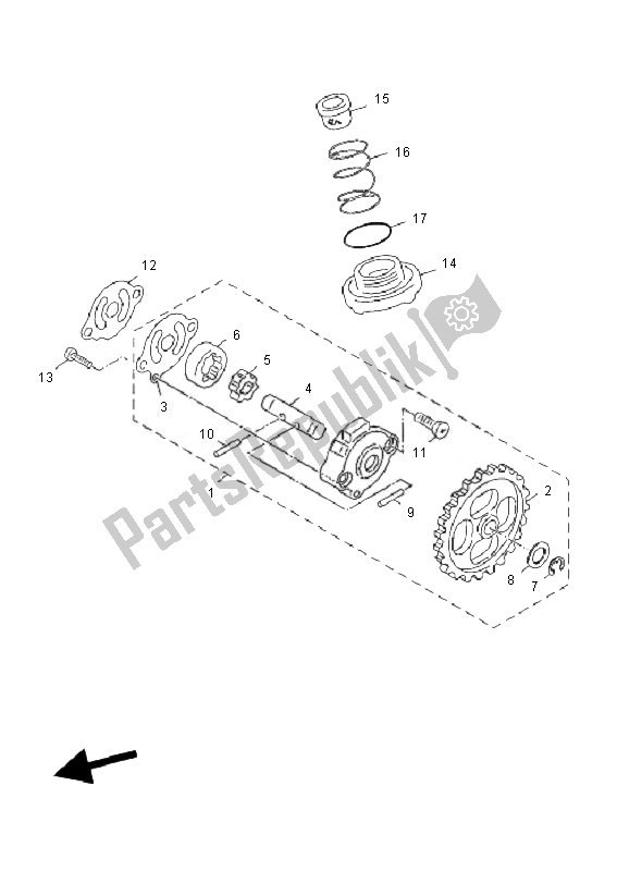 All parts for the Oil Pump of the Yamaha YN 50F 4T Neos 2010