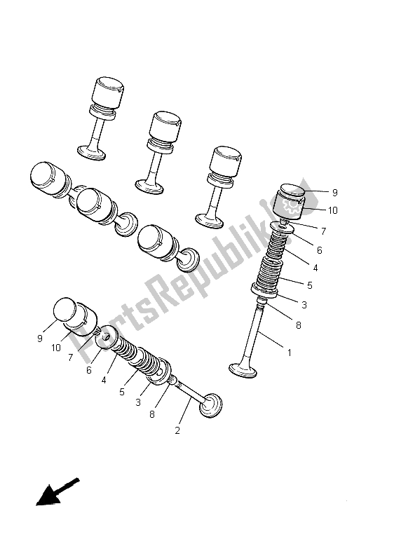 All parts for the Valve of the Yamaha XJ 600S Diversion 1997