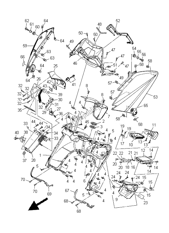 All parts for the Leg Shield of the Yamaha XP 500A 2013