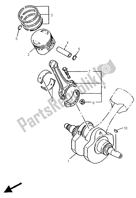 All parts for the Crankshaft & Piston of the Yamaha XV 535 S Virago 1997