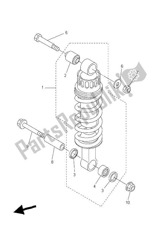 Todas as partes de Suspensão Traseira do Yamaha FZ6 S 600 2004