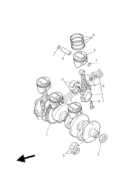 Todas las partes para Cigüeñal Y Pistón de Yamaha XJR 1300 2002