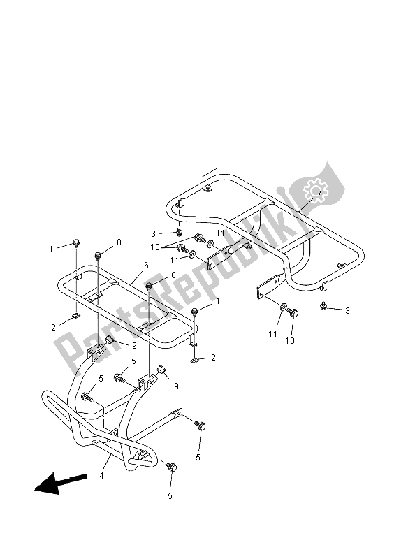 All parts for the Guard of the Yamaha YFM 125 Grizzly 2X4 2012