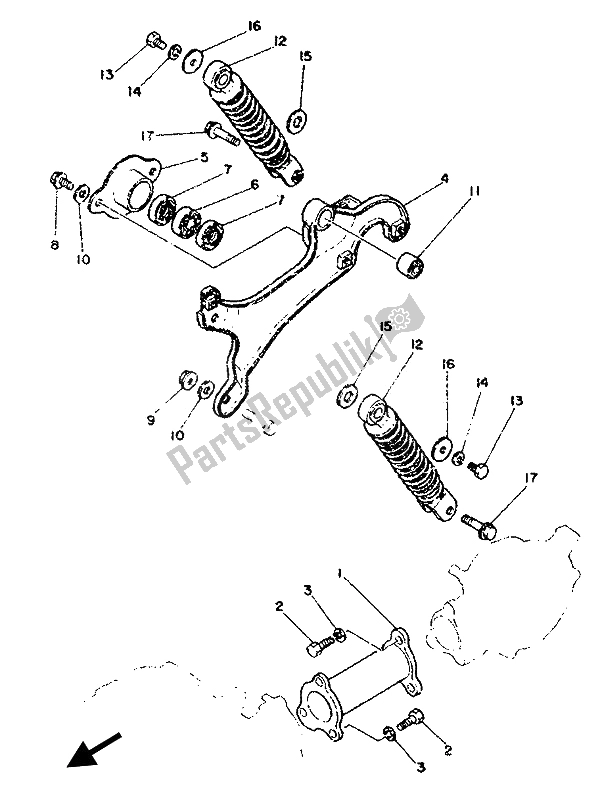 Tutte le parti per il Braccio Posteriore E Sospensione del Yamaha PW 50 1991