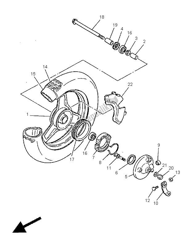 Todas as partes de Roda Da Frente do Yamaha PW 50 1999