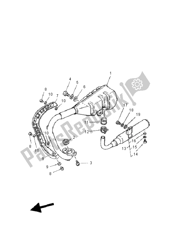 All parts for the Exhaust of the Yamaha PW 50 2007