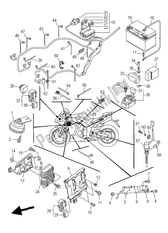 Tutte le parti per il Elettrico 2 del Yamaha YZF R1 1000 2010