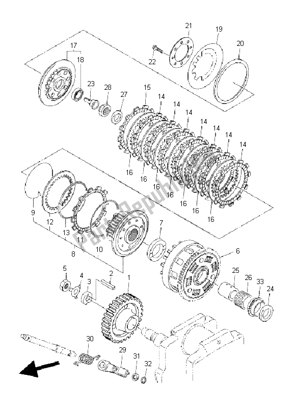 Tutte le parti per il Frizione del Yamaha XVS 1300A 2011