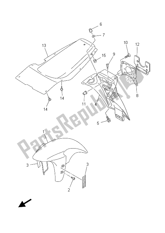 All parts for the Fender of the Yamaha YZF R7 700 1999