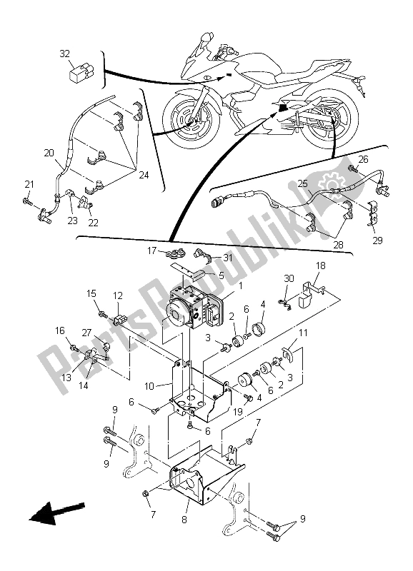 All parts for the Electrical 3 of the Yamaha XJ6 SA Diversion 600 2009