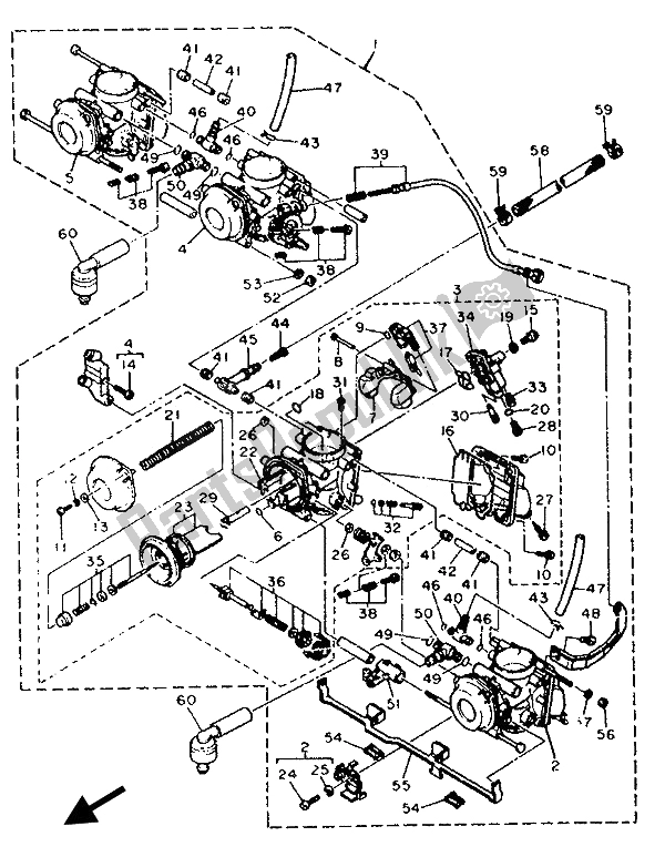 Tutte le parti per il Carburatore del Yamaha FZR 400 RR 1992