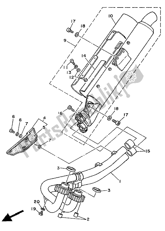 Tutte le parti per il Scarico del Yamaha XTZ 750 Supertenere 1991