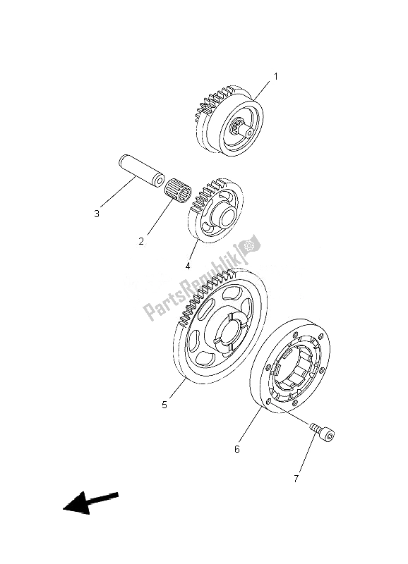 All parts for the Starter of the Yamaha YFZ 450R 2010