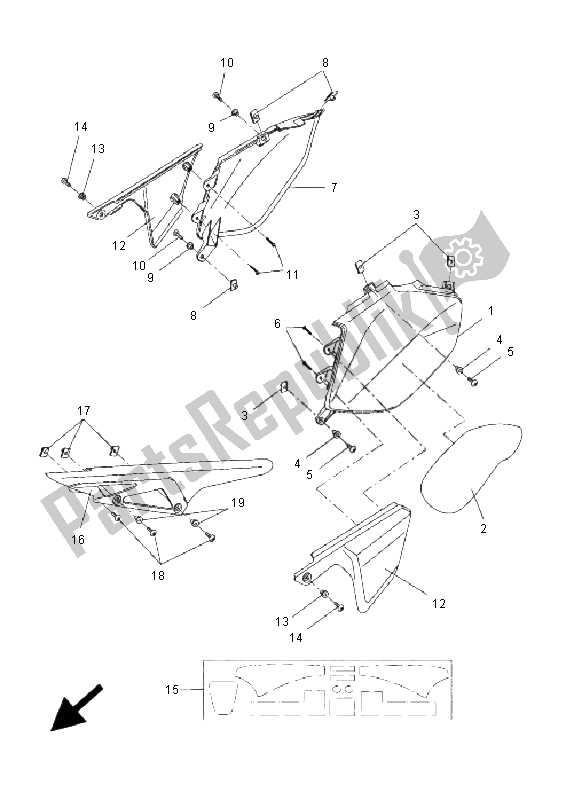 Tutte le parti per il Coperchio Laterale del Yamaha DT 50R SM 2009