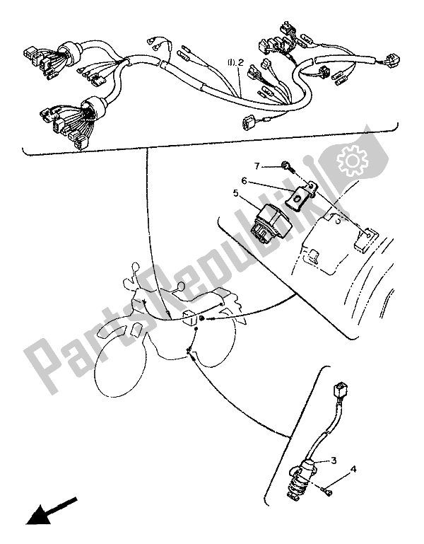 Todas las partes para Eléctrico 1 (para At) de Yamaha XT 600Z Tenere 1986