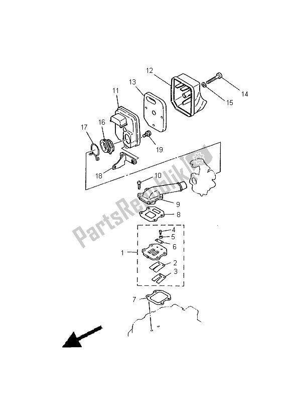 All parts for the Intake of the Yamaha PW 50 2000