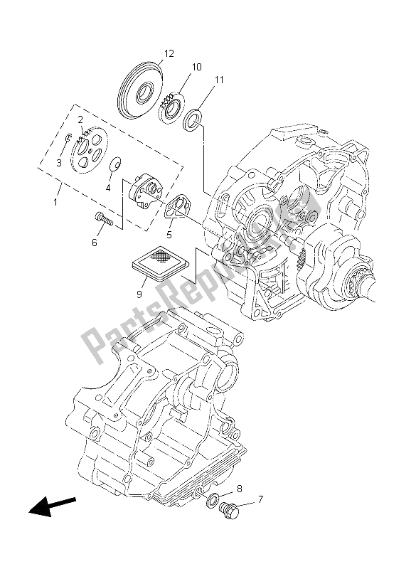 All parts for the Oil Pump of the Yamaha TT R 125E SW LW 2006