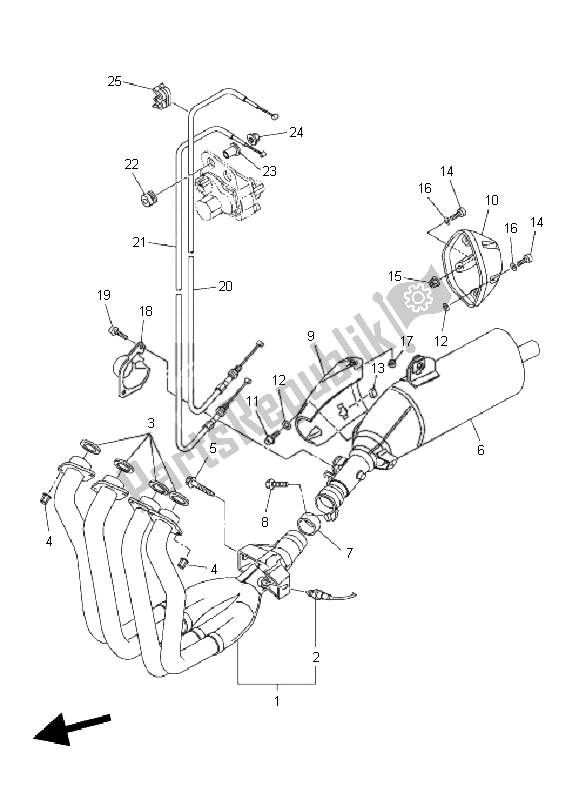 Tutte le parti per il Scarico del Yamaha FZ1 N Fazer 1000 2010