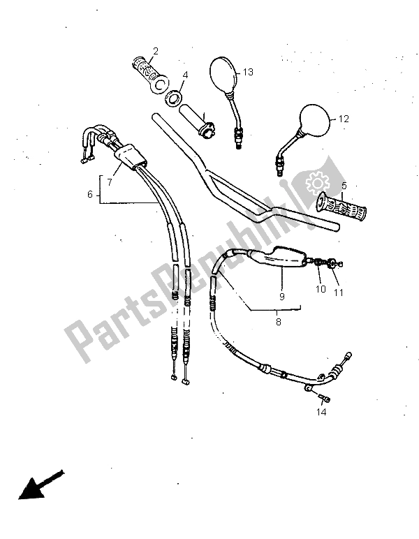 Wszystkie części do Uchwyt Kierownicy I Kabel Yamaha TT 600E 1997