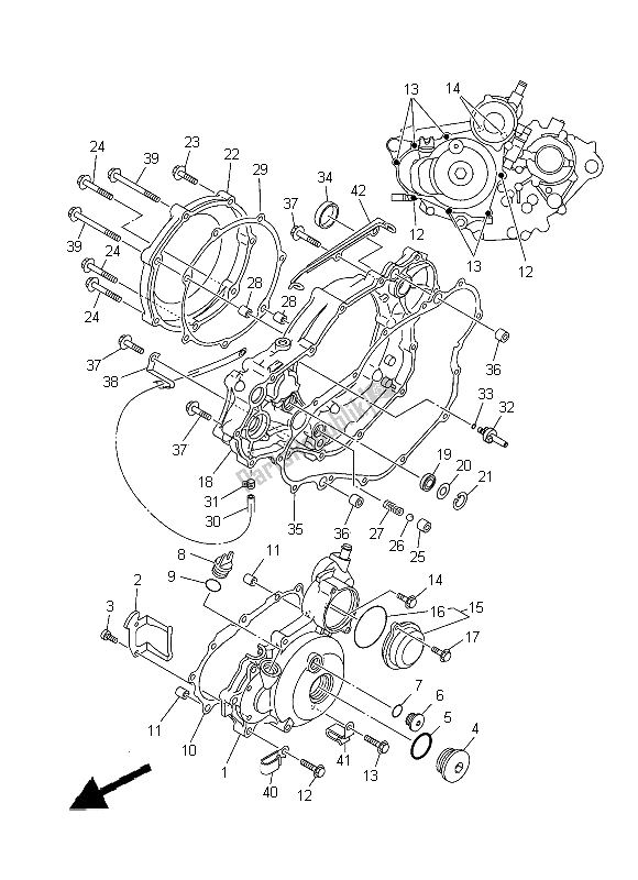 Toutes les pièces pour le Couvercle De Carter 1 du Yamaha YFZ 450 2008