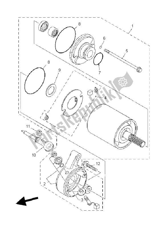 All parts for the Starting Motor of the Yamaha YFM 400 FP BIG Bear PRO 2004