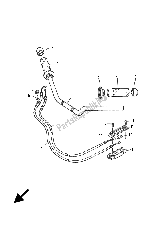 Todas las partes para Manija De Dirección Y Cable de Yamaha V MAX 12 1200 2001