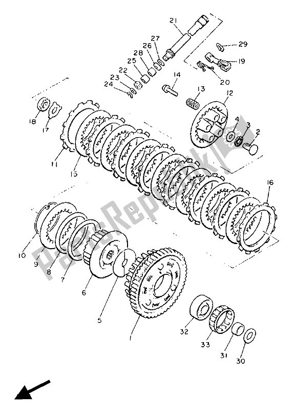 Toutes les pièces pour le Embrayage du Yamaha XJ 900 1986