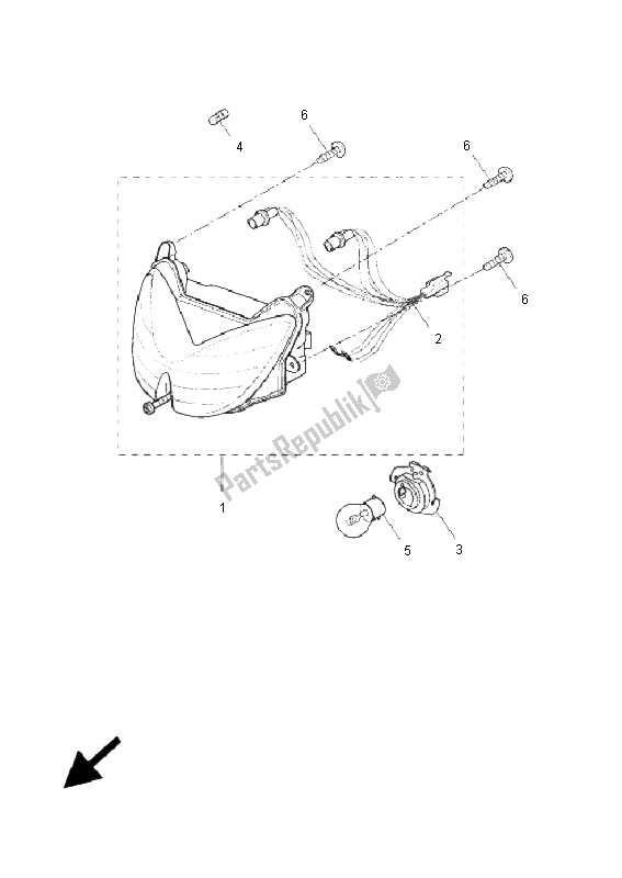 All parts for the Headlight of the Yamaha YQ 50 Aerox 2009