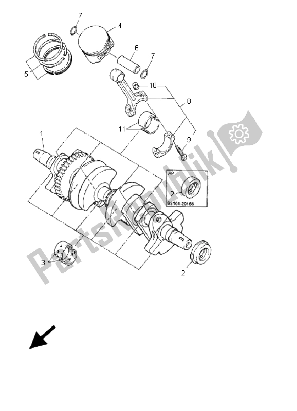 Toutes les pièces pour le Vilebrequin Et Piston du Yamaha YZF 600R Thundercat 2001