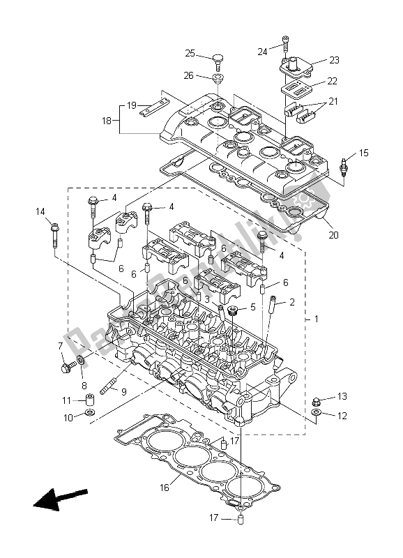 Tutte le parti per il Cilindro del Yamaha YZF R6 600 2009