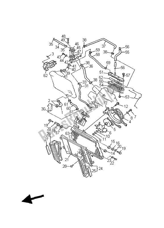 All parts for the Radiator & Hose of the Yamaha V MAX 12 1200 2002