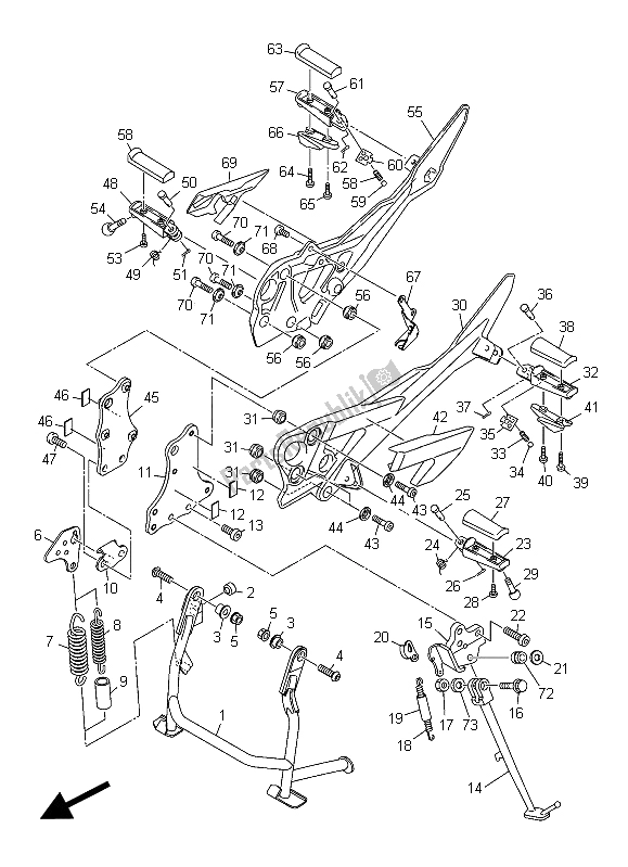 Toutes les pièces pour le Support Et Repose-pieds du Yamaha XJ6 FA 600 2015