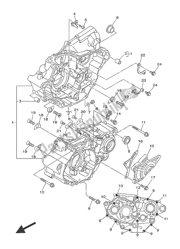 Tutte le parti per il Carter del Yamaha YZ 250F 2016