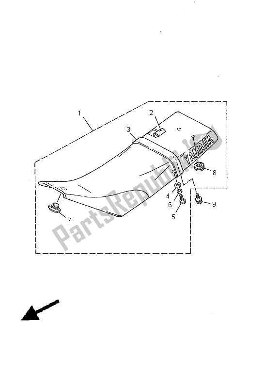 All parts for the Seat of the Yamaha TW 125 2000