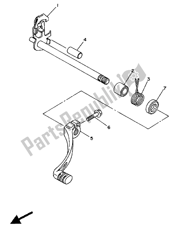 All parts for the Shift Shaft of the Yamaha TY 250Z 1994