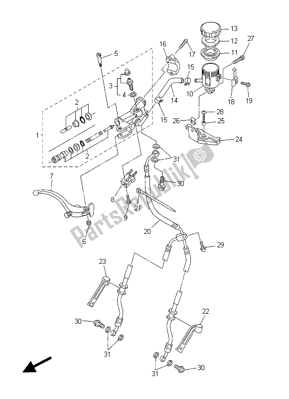 Wszystkie części do Przedni Cylinder G?ówny Yamaha YZF R6 600 2015