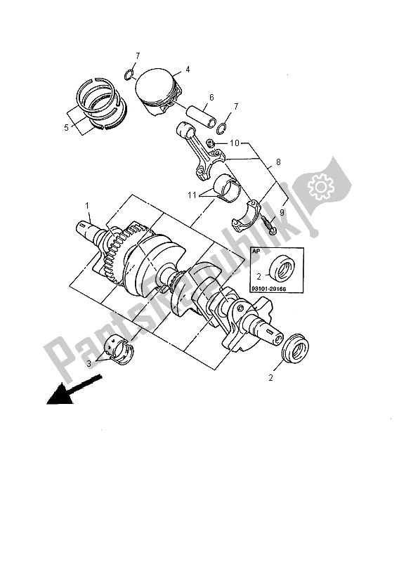 Toutes les pièces pour le Vilebrequin Et Piston du Yamaha YZF 600R Thundercat 2000