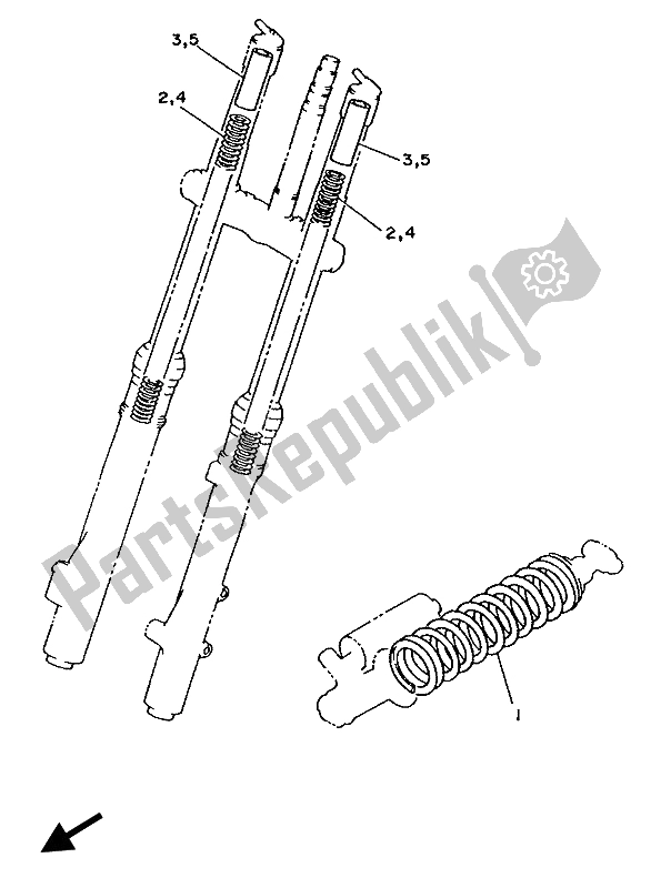 Todas as partes de Alternativo (chassi) do Yamaha YZ 490 1987