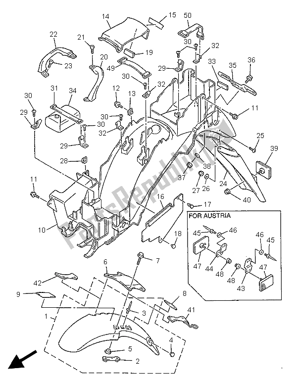 Tutte le parti per il Parafango del Yamaha XJ 900S Diversion 1997