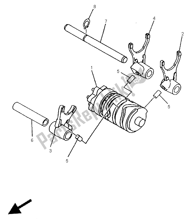 Toutes les pièces pour le Came Et Fourchette De Changement De Vitesse du Yamaha YZ 80 LC 1998