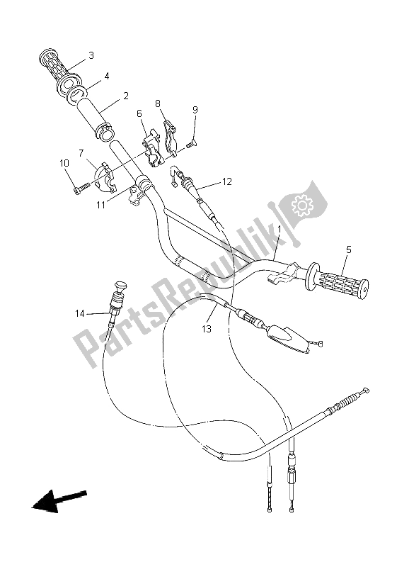 Wszystkie części do Uchwyt Kierownicy I Kabel Yamaha TT R 125 LW 2000