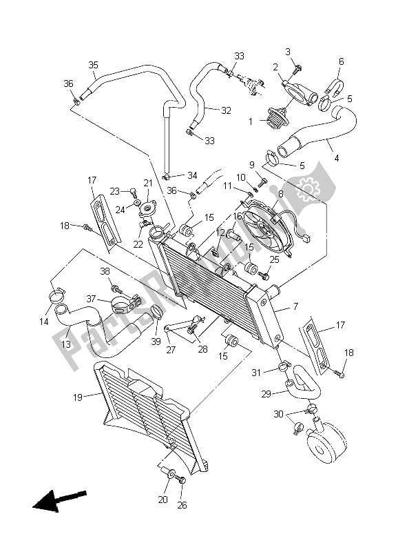 Tutte le parti per il Tubo Del Radiatore del Yamaha FZ6 S 600 2004