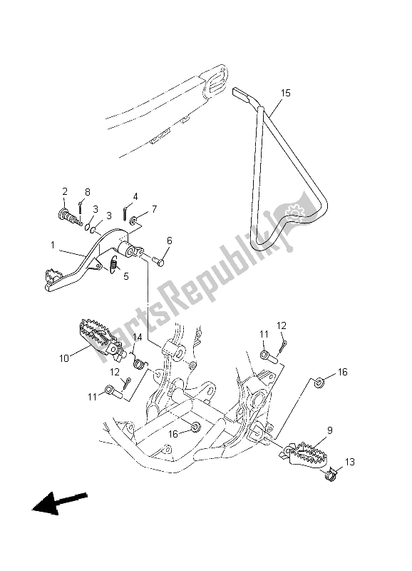 Toutes les pièces pour le Support Et Repose-pieds du Yamaha YZ 125 2004