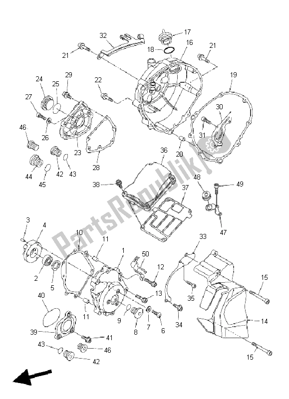 Tutte le parti per il Coperchio Del Carter 1 del Yamaha FZ8 N 800 2011